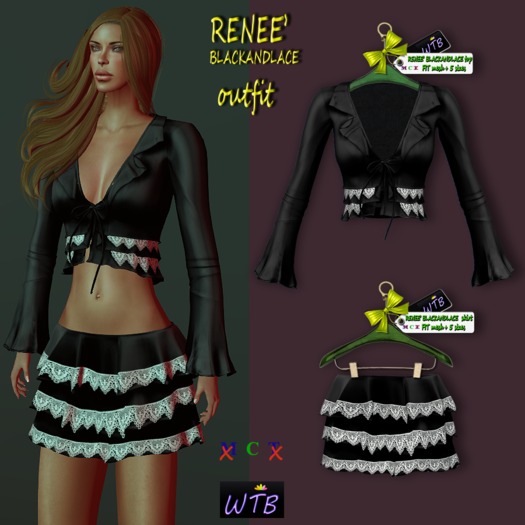 WTB * RENEE' BLACKANDLACE mesh outfit