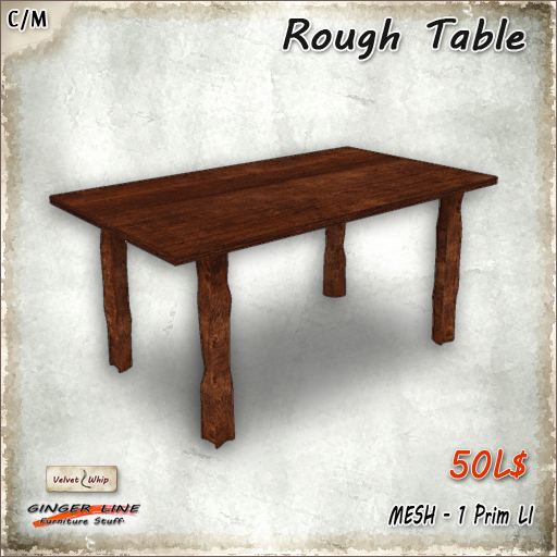 [Ginger Line] Rough Table - kitchen or workshop rustic table
