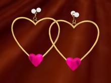 Troymart Gleaming Gold Jumbo Heart Hoop Earrings - Color Change - Resize - Brightness