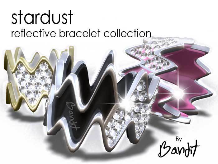 BANDIT - New MESH Full Reflective Stardust Bracelets Gold & Diamonds