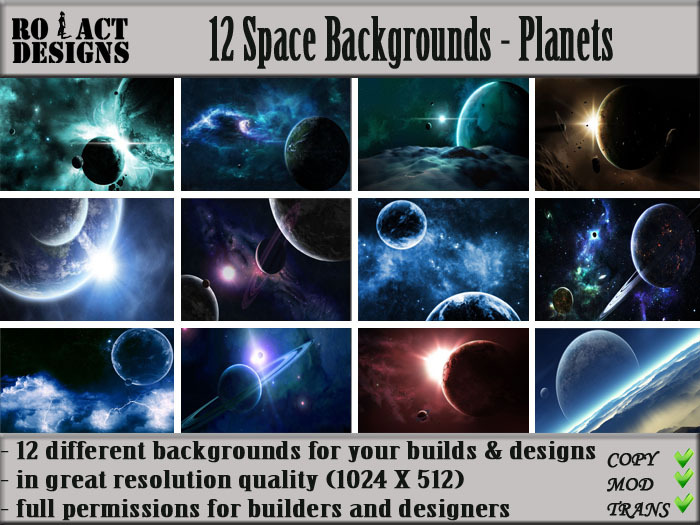 Ro!Act Designs 12 Space Backgrounds - Planets