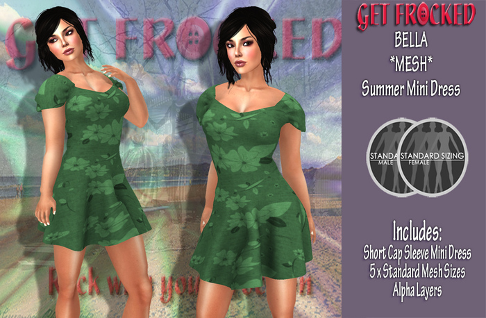 BELLA Mesh Summer Mini Dress - GREEN