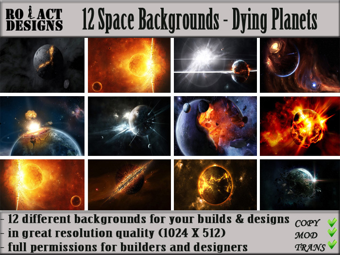 Ro!Act Designs 12 Space Backgrounds - Dying Planets