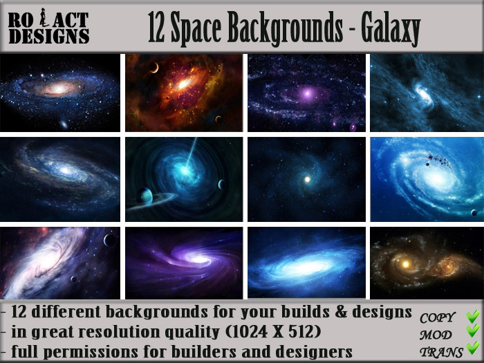 Ro!Act Designs 12 Space Backgrounds - Galaxy