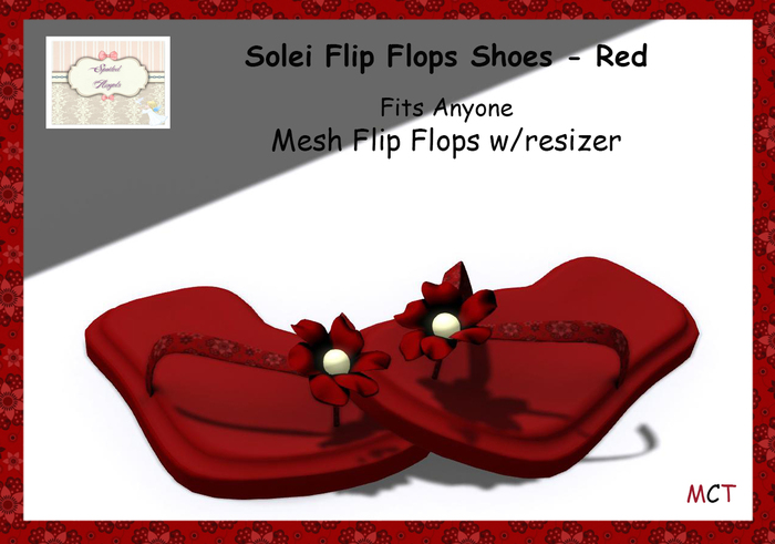 [S][A] Solei Flip Flop - Red