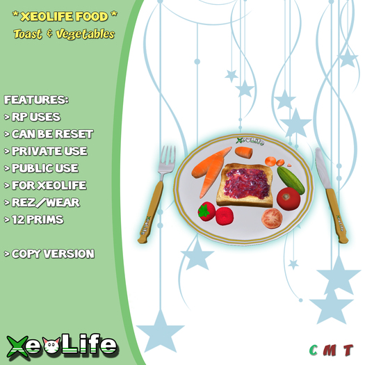 *XeoLife* Food - Toast & Vegetables Plate (Copy)