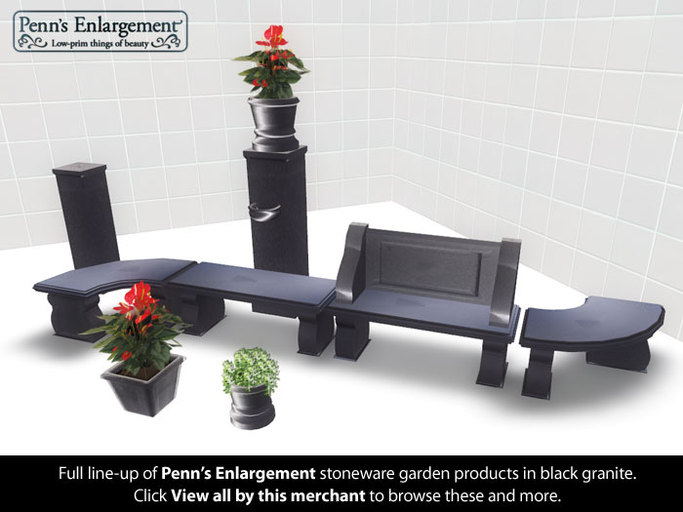 Wilmington stone bench (black granite) (copiable version)