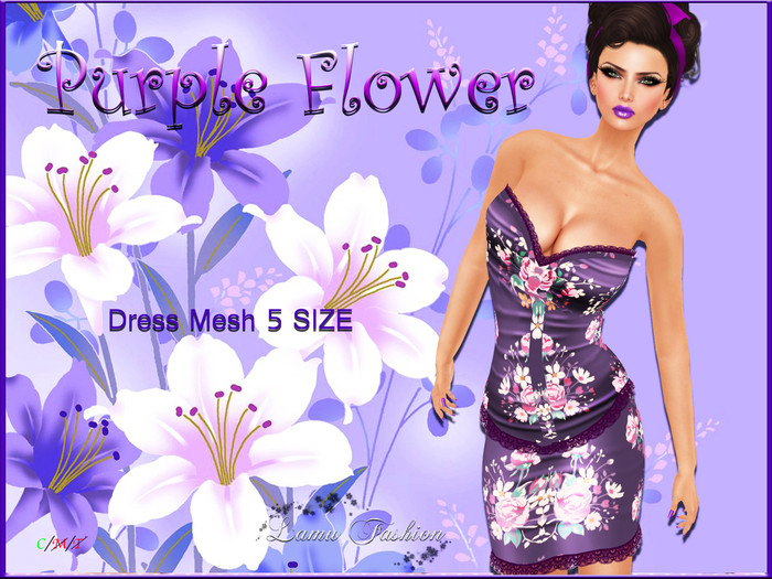 -Lamu Fashion-Dress PURPLE FLOWER !DISCOUNT!