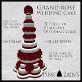 Grand Rose Wedding Cake - Red [Boxed]