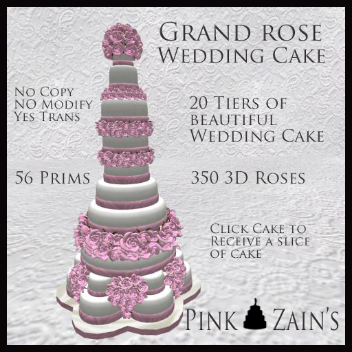 Grand Rose Wedding Cake - Pink [Boxed]