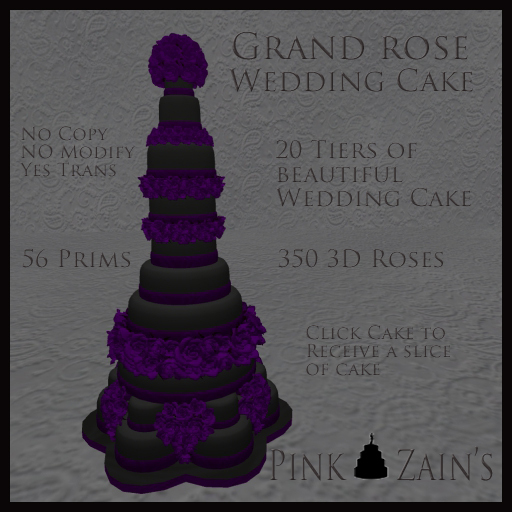 Grand Rose Wedding Cake - Goth/Purple [Boxed]