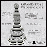 Grand Rose Wedding Cake - Black/White [Boxed]
