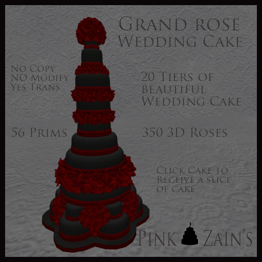 Grand Rose Wedding Cake - Goth/Red [Boxed]