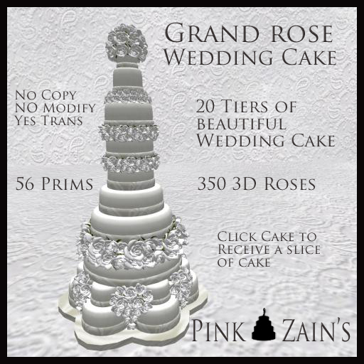 Grand Rose Wedding Cake - White [Boxed]