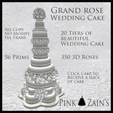 Grand Rose Wedding Cake - White [Boxed]