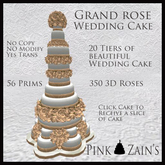 Grand Rose Wedding Cake - Peach [Boxed]