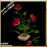 LW_ Potted Mesh Rose Bush - Bright Red 4 (1 LI / Prim)
