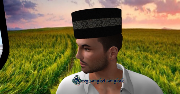 Grey songket songkok