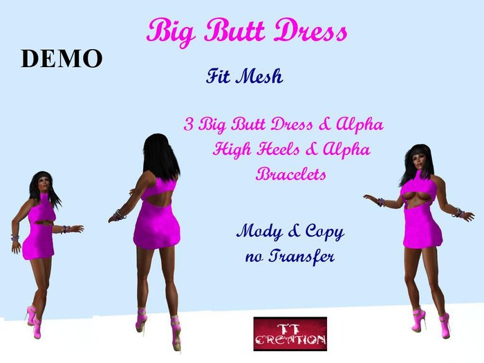 TT-C_Big Butt Dress Pink_FitMesh_Demo