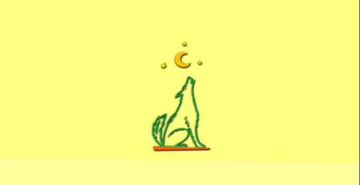Lobo uivando para a lua ( animado)