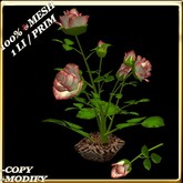 LW_ Potted Mesh Rose Bush - Orange (1 LI / Prim)