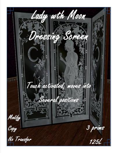 Lady with Moon dressing screen