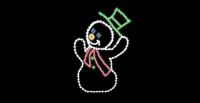 Greeting Snowman Christmas Light