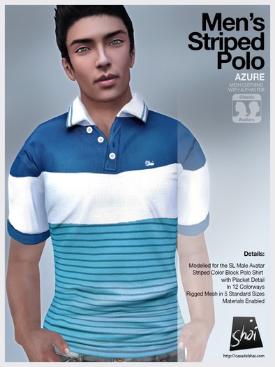 *Shai* Men's Pique Polo - Blue