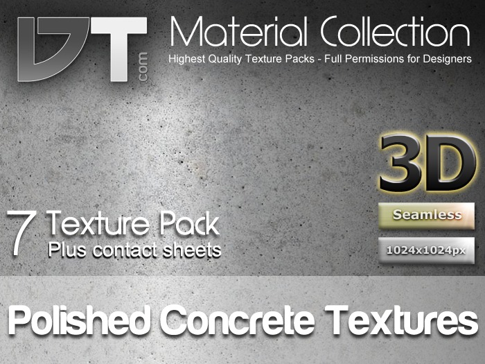 7 Polished Concrete Textures - Full Perm - DT Material Collection