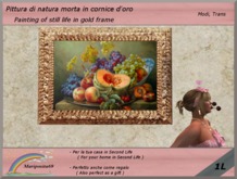 Painting of still life in gold frame(Pittura di natura morta)