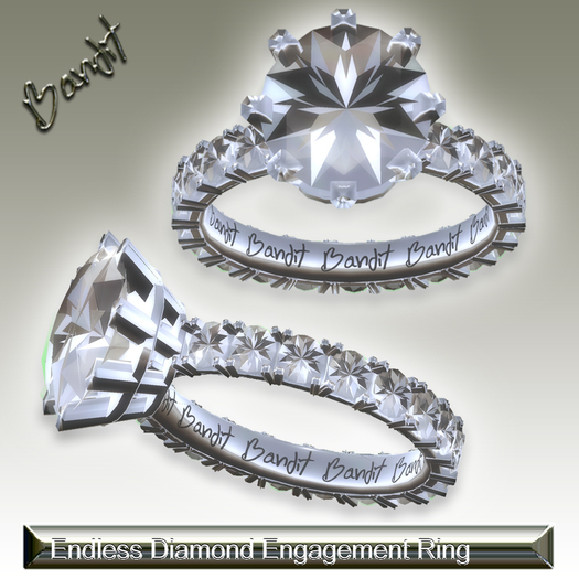 By Bandit - Full Reflective Wedding Rings Set "Endless"