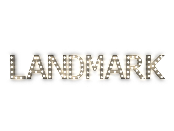 [Px] "LANDMARK" & "LM" Illuminated Light Bulbs Sign