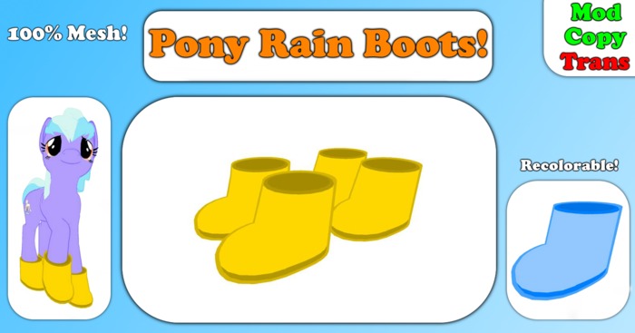 Pony Rain Boots! - BOXED