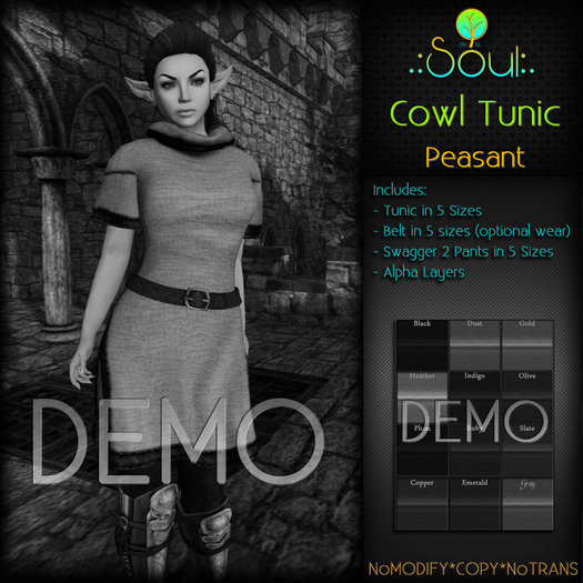 .:Soul:. Cowl Tunic - Female - DEMO