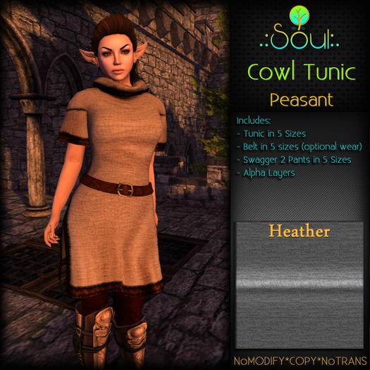 .:Soul:. Cowl Tunic - Female - Heather