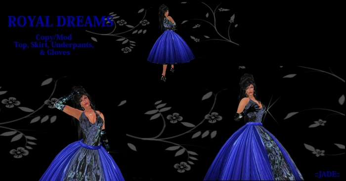 ::JADE:: Royal Dreams Velvet Blue Ball Gown