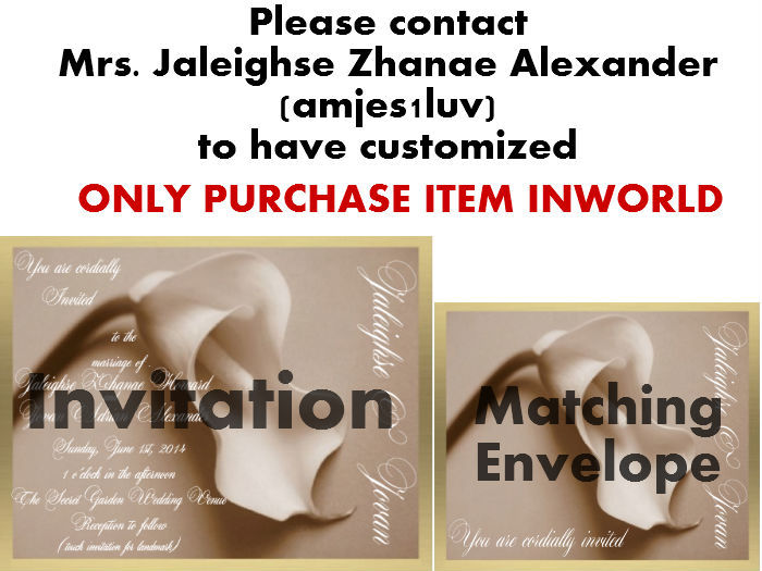 Sepia Lily Wedding Invitation & Envelope