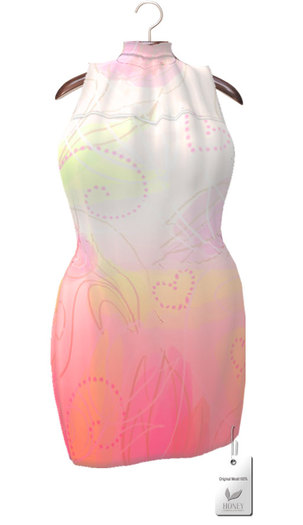 +HONEY+M010*Mesh High neck dress(tulip-gra)