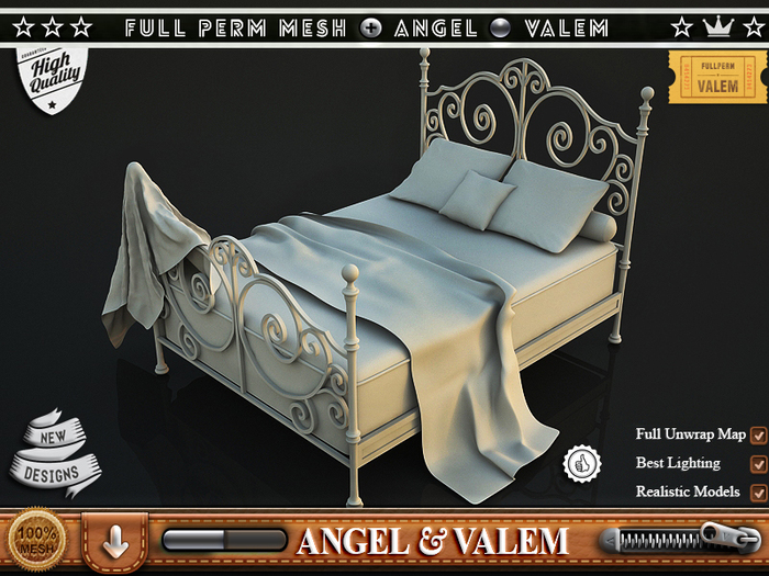 .::VALEM::.   Full Perm Mesh Great Ferforje Soft King Bed