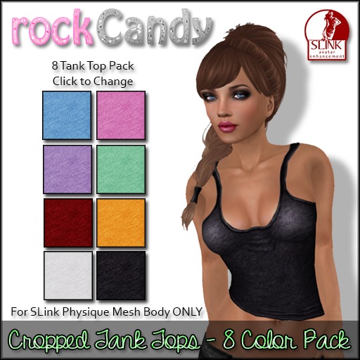 *rockCandy - Cropped Tank Top - 8 Color Pack **For SLink Physique**