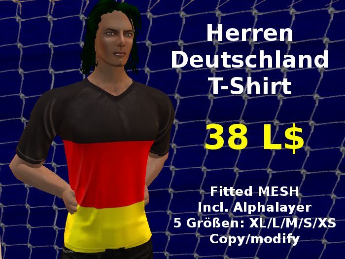 Herren Deutschland T-Shirt (fitted mesh)