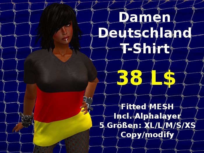 Damen Deutschland T-Shirt (fitted mesh)