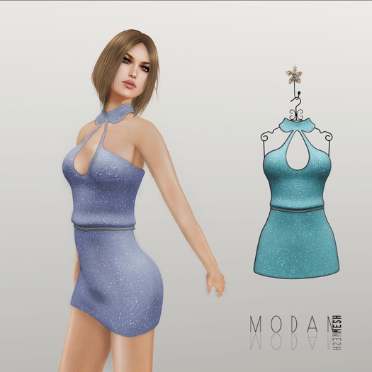 ::M.O.D.A.N.M.E.S.H.::Neck Dress Turkuaz