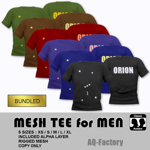 *AQF* Mesh Mens Tee Orion BUNDLED