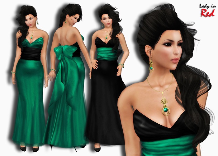 Lady in Red - Marisa (green) - Long Gown Dress