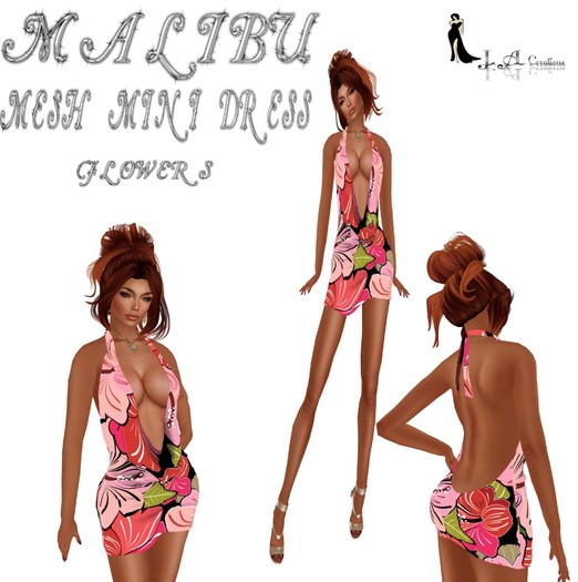 Malibu Mini Dress Flowers ( unpack me)