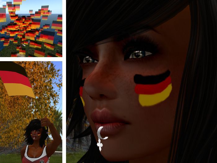 Deutschlandfahne (fuer die Hand) und Facetattoo