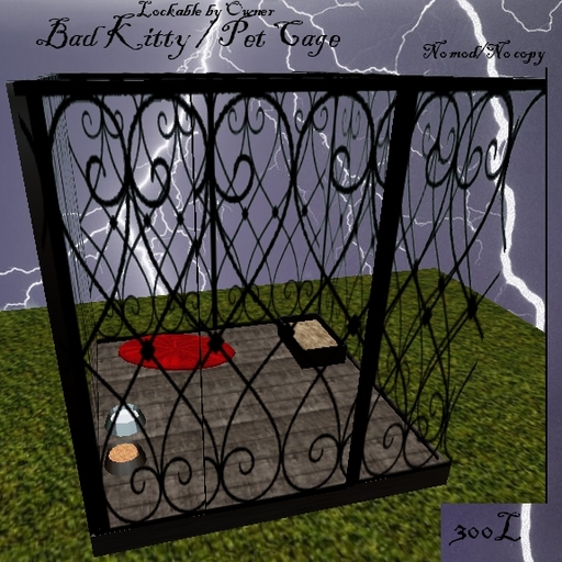 low prim naughty kitty cage BOXED