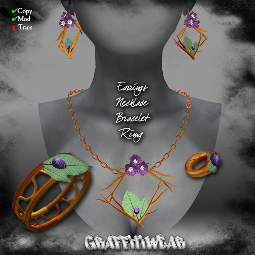 Lady Bug Twig Jewelry Set