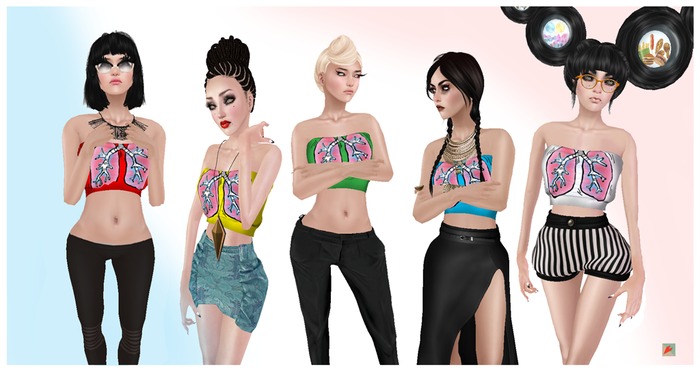 Paper Heart - Lungs Printed Tube Top (fatpack)